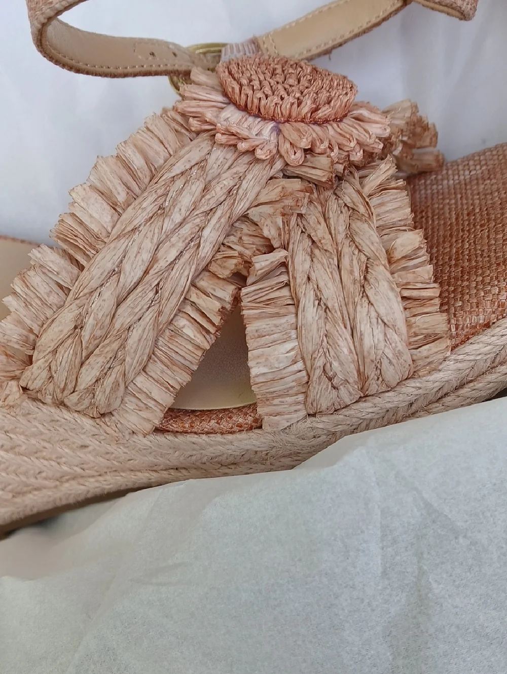 Women's Krista Espadrille Flower Wedge Sandals Soft Pink Sz 9